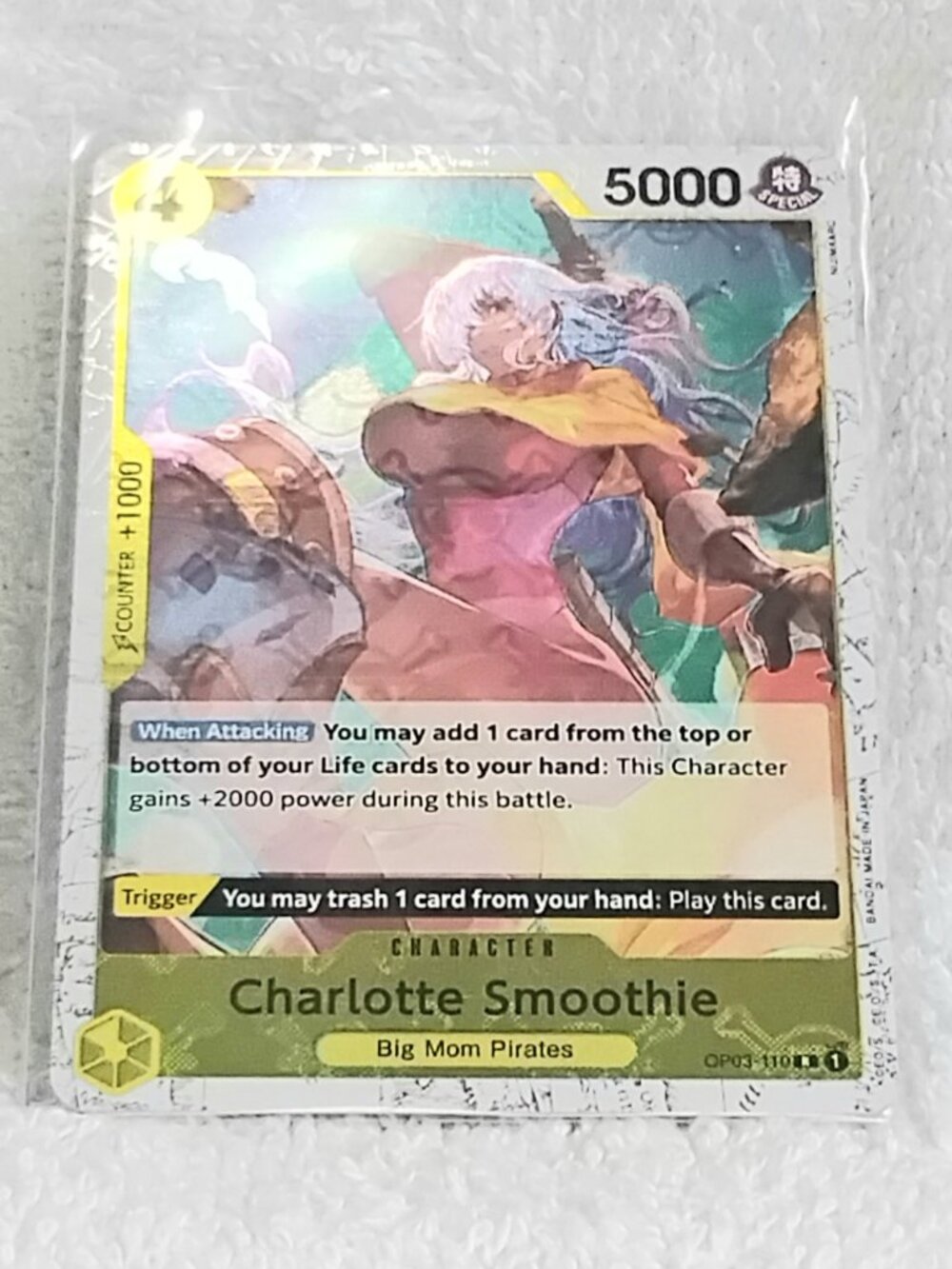 Mint One Piece Charlotte Smoothie Jolly Roger Foil Character Card OP03-110-R!!